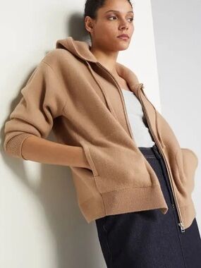 Nordstrom Wool Blend Zip Hoodie Cardigan